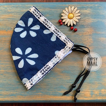 Indigo Flower Face Mask
